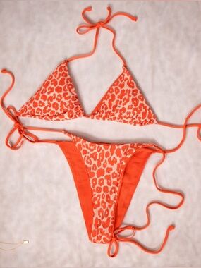 🧡 Neon Leopard Print Bikini Set 🐆